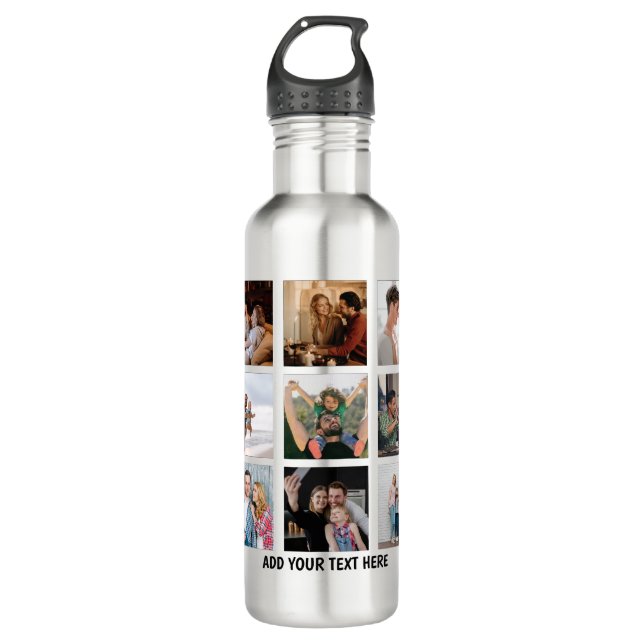 Create Your Own 15 Sqaure Photo Collage 710 Ml Water Bottle (Front)