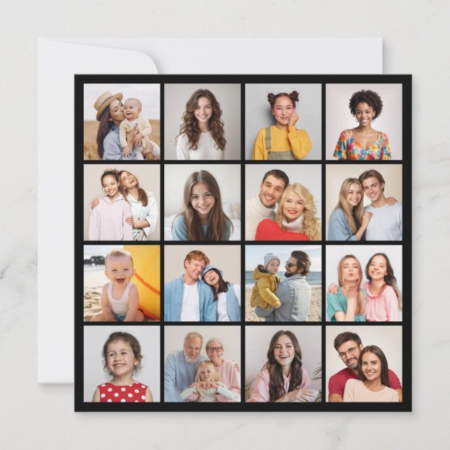 Create Your Own 16 Photo Collage Card (Front)
