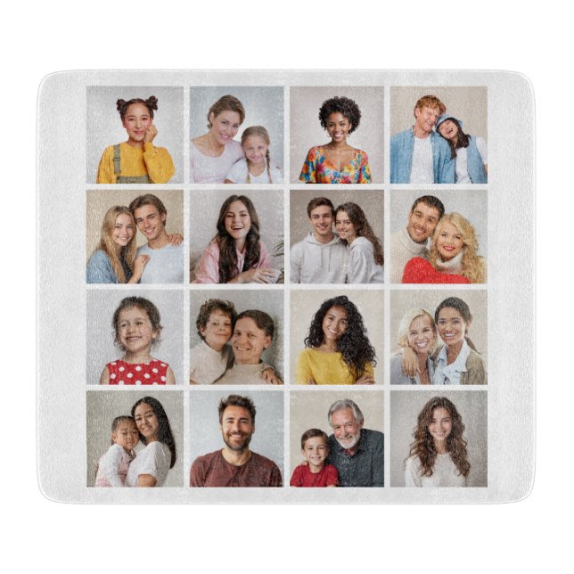 Create Your Own 16 Photo Collage Cutting Board (Front)