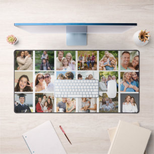 Create your Own 16 Photo Collage  Desk Mat