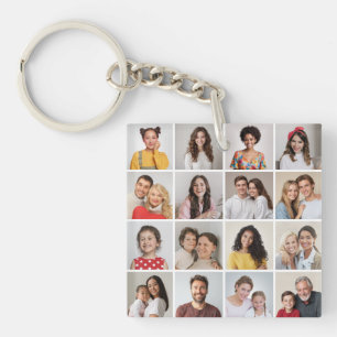 Create Your Own 16 Photo Collage Key Ring