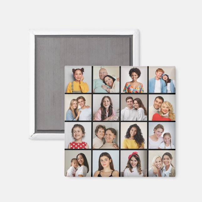 Create Your Own 16 Photo Collage Magnet (Front/Back)