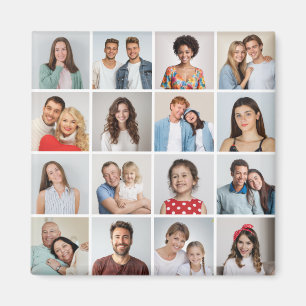 Create Your Own 16 Photo Collage Magnet