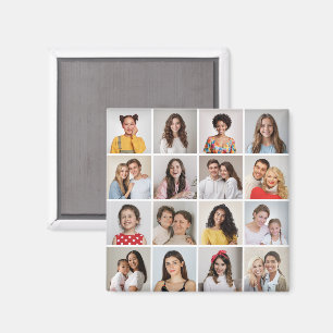 Create Your Own 16 Photo Collage Magnet