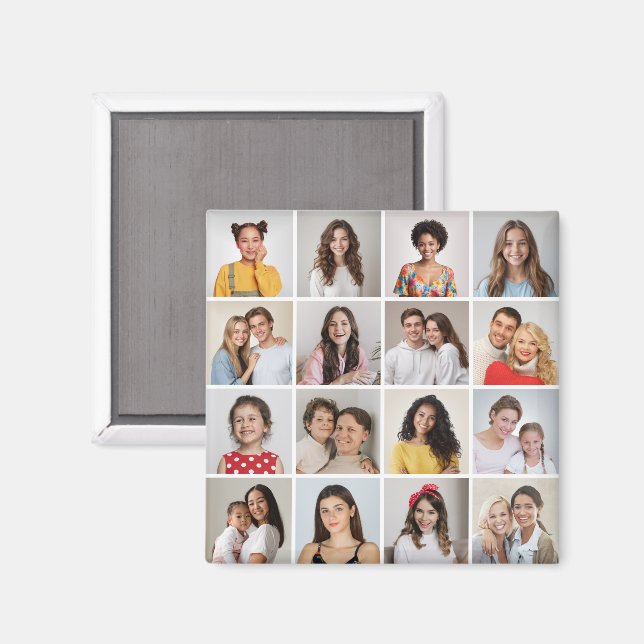 Create Your Own 16 Photo Collage  Magnet (Front/Back)