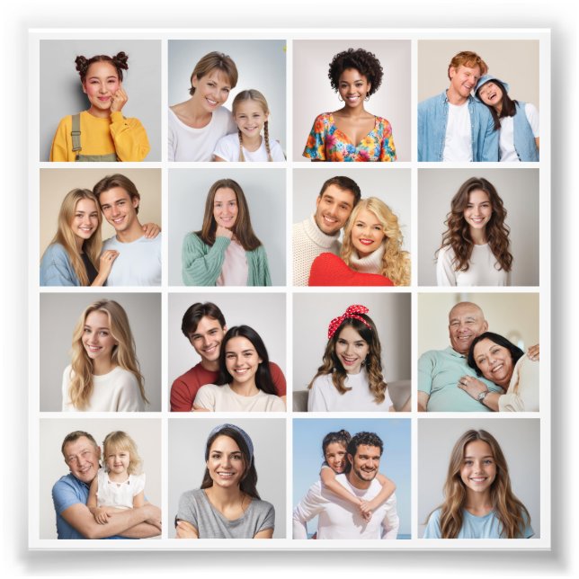 Create Your Own 16 Photo Collage Photo Enlargement Print (Front)