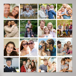 Create your Own 16 Photo Collage  Poster