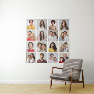 Create Your Own 16 Photo Collage Tapestry