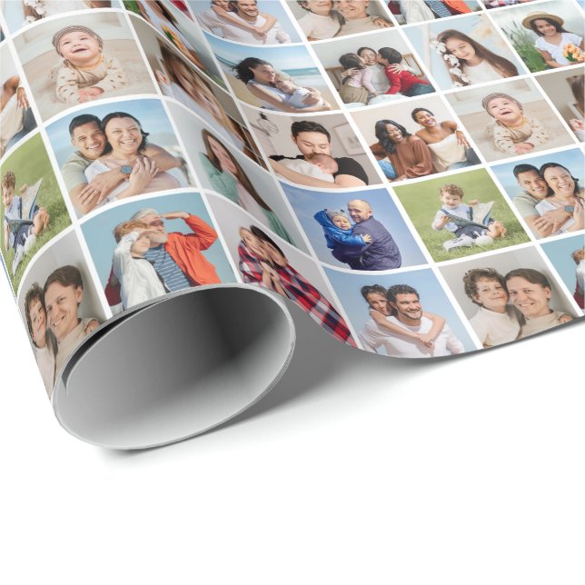 Create Your Own 16 Photo Collage Wrapping Paper (Roll Corner)