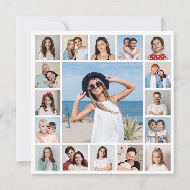 Create Your Own 17 Photo Collage Card (Front)
