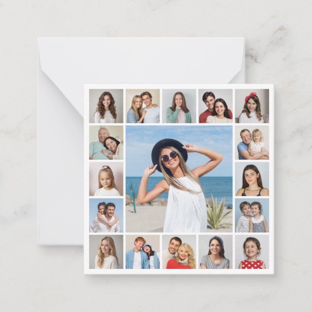 Create Your Own 17 Photo Collage Card (Front)