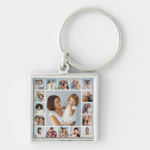 Create Your Own 17 Photo Collage Key Ring