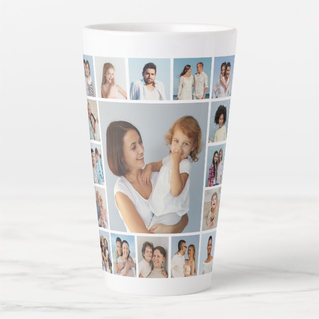 Create Your Own 17 Photo Collage  Latte Mug (Front)