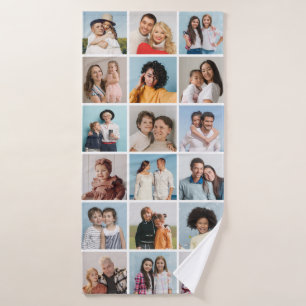 Create Your Own 18 Photo Collage Bath Towel