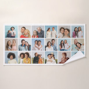 Create Your Own 18 Photo Collage  Bath Towel