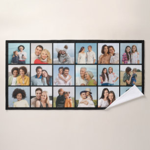Create Your Own 18 Photo Collage Bath Towel