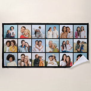 Create Your Own 18 Photo Collage Beach Towel