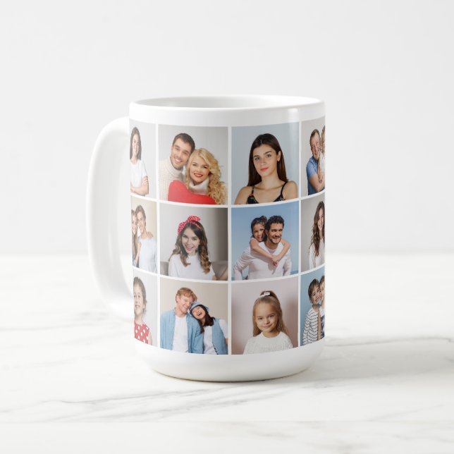 Create Your Own 18 Photo Collage Coffee Mug (Front Left)