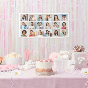 Create Your Own 18 Photo Collage Editable Colour Banner