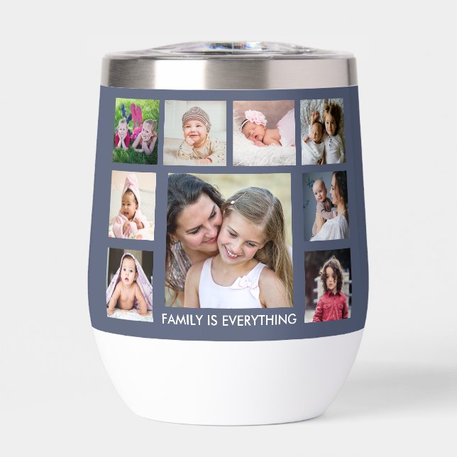 Create Your Own 18 Photo Collage Family Name Quote (Front)