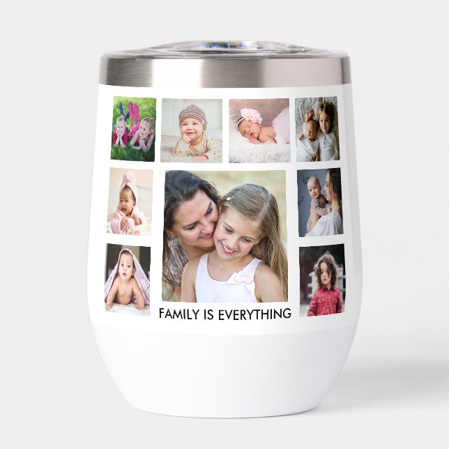 Create Your Own 18 Photo Collage Family Quote Name (Front)