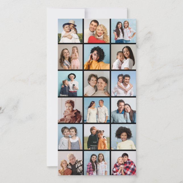 Create Your Own 18 Photo Collage Greeting Card (Front)