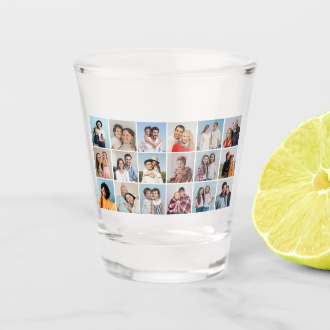 Create Your Own 18 Photo Collage Shot Glass (Front)
