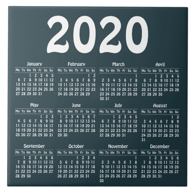 Create your own 2020 calendar tile (Front)