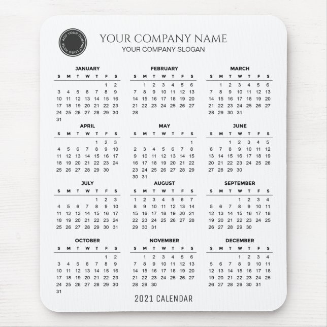 Create Your Own 2021 Company Calendar | Mousepad (Front)
