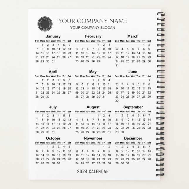 Create Your Own 2024 Company Calendar | Planner (Back)