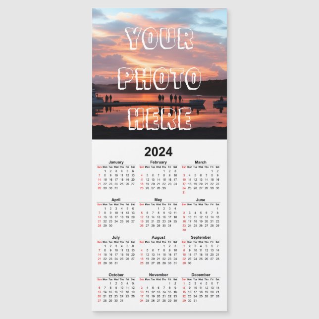 Create your own 2024 Photo Magnetic Calendar Card (Front)