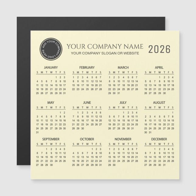 Create Your Own 2026 Company Calendar | Magnet (Front/Back)
