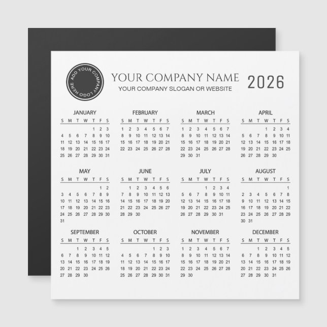 Create Your Own 2026 Company Calendar | Magnet (Front/Back)