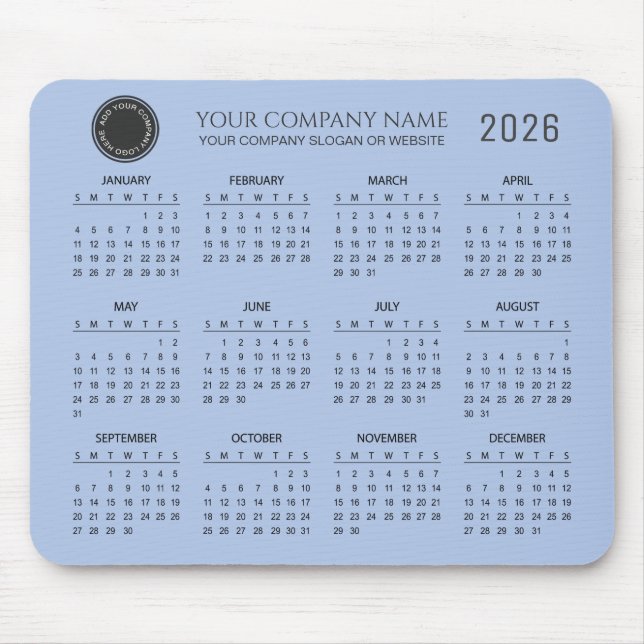 Create Your Own 2026 Company Calendar |  Mouse Pad (Front)