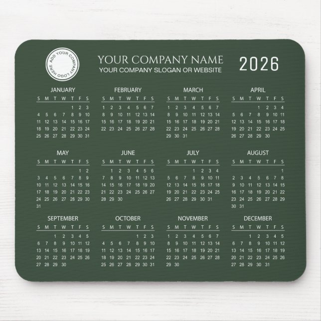 Create Your Own 2026 Company Calendar |  Mouse Pad (Front)