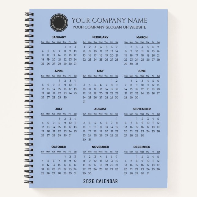 Create Your Own 2026 Company Calendar |  Notebook (Front)