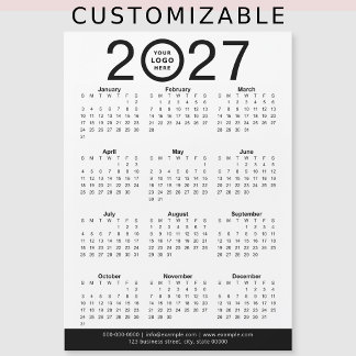Create Your Own 2027 Business Logo Calendar