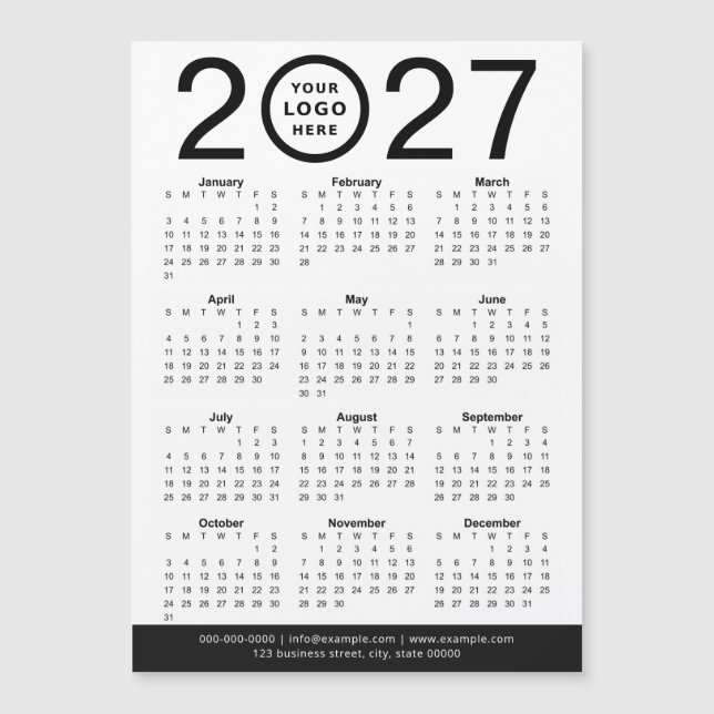Create Your Own 2027 Business Logo Calendar (Front)