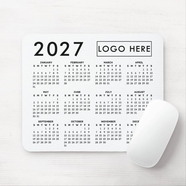 Create Your Own 2027 Business Logo Calendar Mouse Pad (With Mouse)
