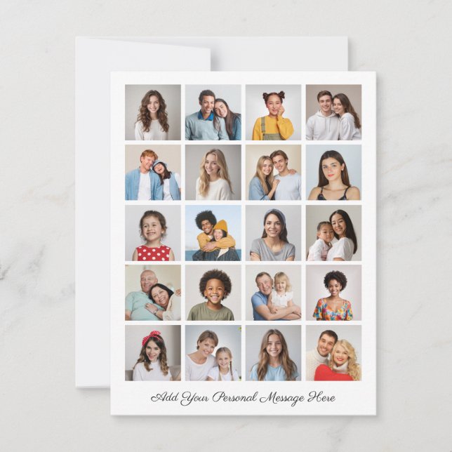 Create Your Own 20 Photo Collage Add Your Greeting Card (Front)