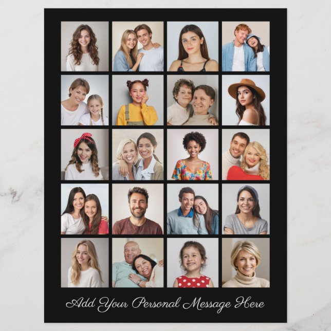 Create Your Own 20 Photo Collage Add Your Greeting Flyer (Front)