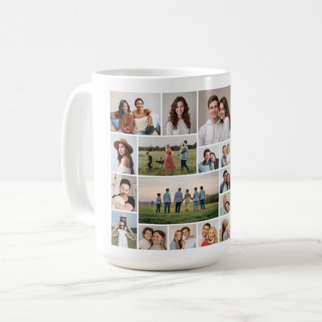 Create Your Own 20 Photo Collage  Coffee Mug (Front Left)