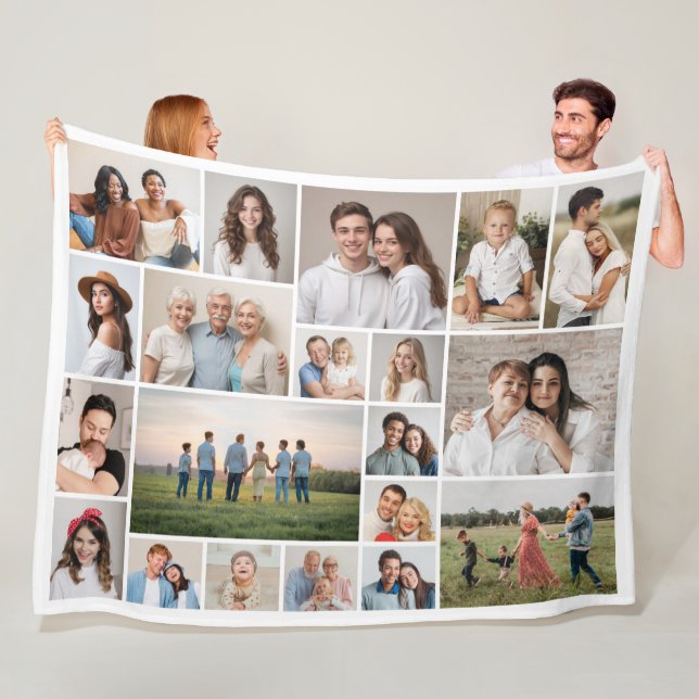 Create Your Own 20 Photo Collage Fleece Blanket (In Situ)