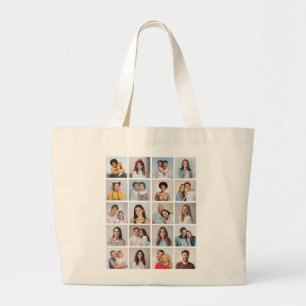 Create Your Own 20 Photo Collage Large Tote Bag
