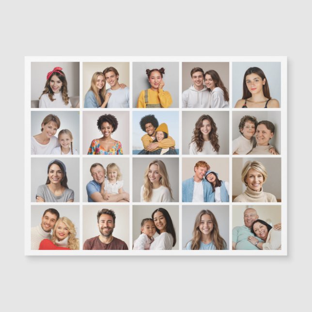 Create Your Own 20 Photo Collage Magnetic Card (Front)