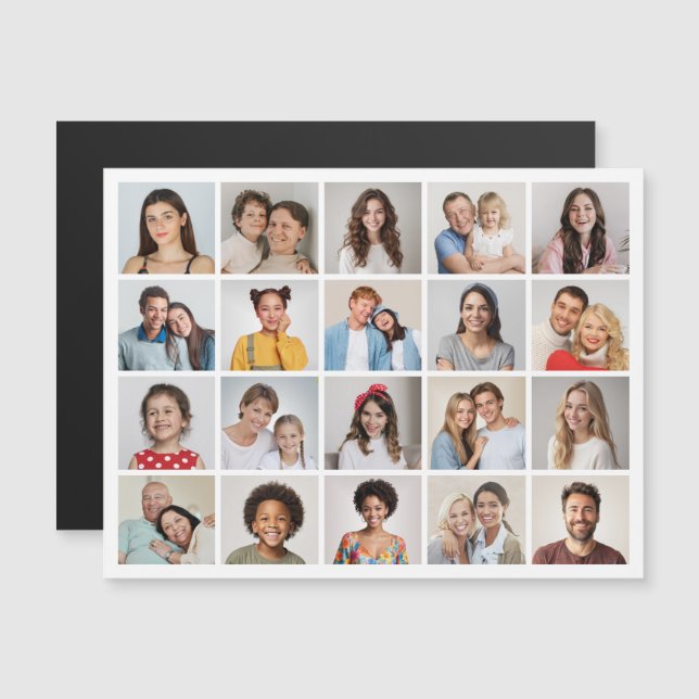 Create Your Own 20 Photo Collage Magnetic Card (Front/Back)