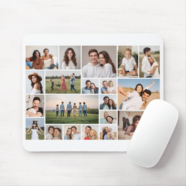 Create Your Own 20 Photo Collage Mouse Pad (With Mouse)