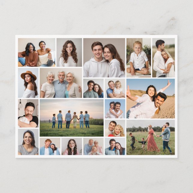 Create Your Own 20 Photo Collage Postcard (Front)