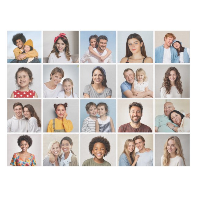 Create Your Own 20 Photo Collage Tablecloth (Front (Horizontal))
