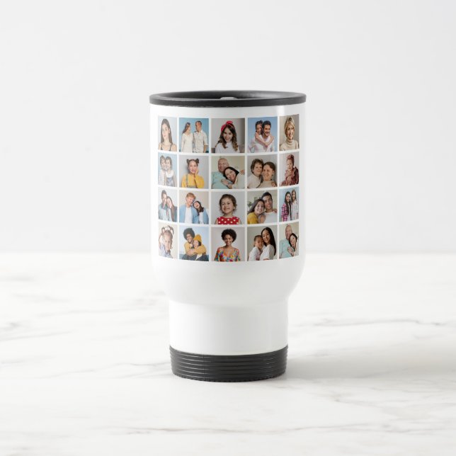 Create Your Own 20 Photo Collage Travel Mug (Center)